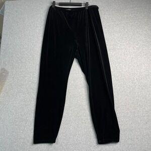 Eileen Fisher Woman Velvet Pants  2XL Black  Pull On Elastic Waist EUC